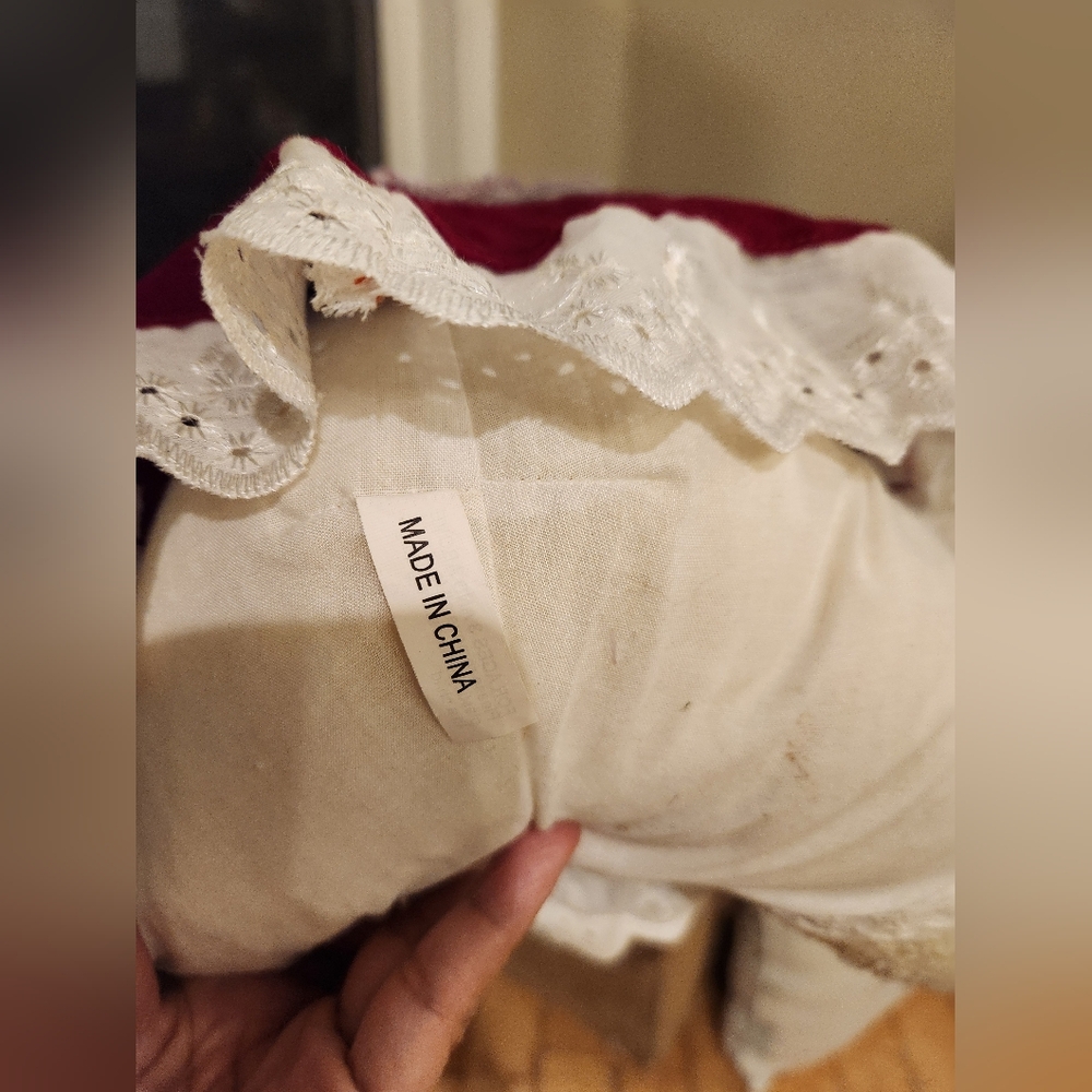 Vintage Jewish religious teddy bear Bat Mitzvah red velvet dress - Picture 10 of 11